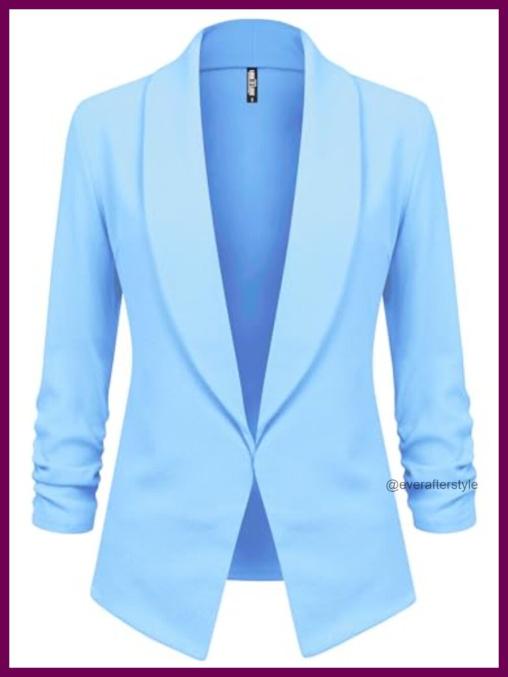Women's Shawl Collar Open Front Blazer Cardigan 3/4 Sleeve Work Office